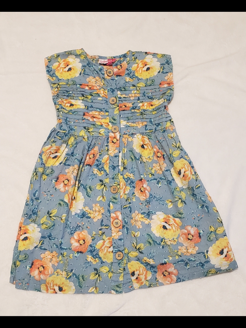 Penelope Mack Blue Floral Button-Front Sundress